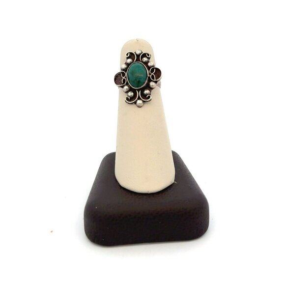 VTG Taxco Mexico Sterling Silver & Jade‎ Artisan Size 5.75 Ring! 30 - Picture 1 of 6